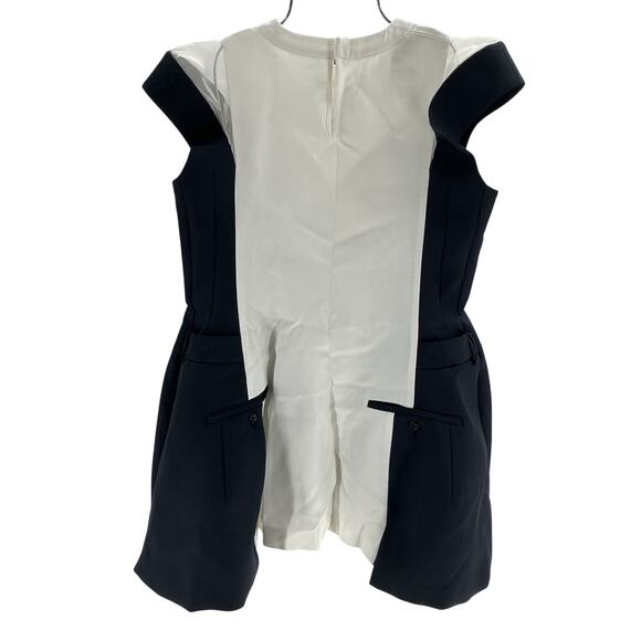 Sacai Double Faced Off White Navy Silk Cotton Top Size XS - Picture 3 of 4